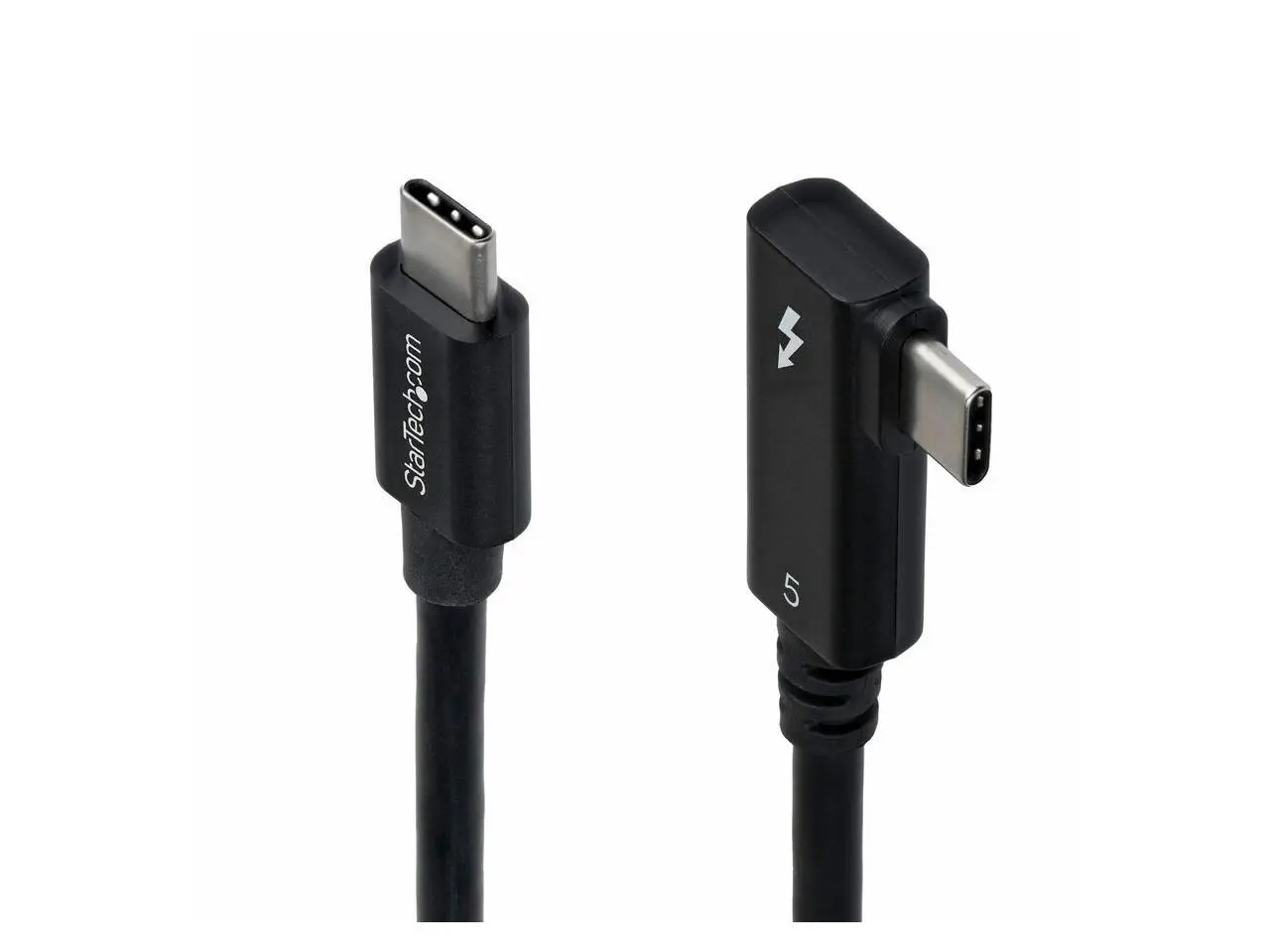 StarTech 2.6ft Right Angle Thunderbolt 5 Cable, 80Gbps/120Gbps Boost, 240W PD, 8K 60Hz, Certified TB5 Cable