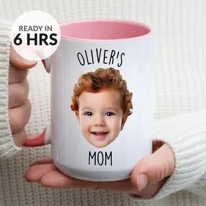 [Mother's Day Collection - Sale Up To 45%] Custom Photo Coffee Mug, Personalized Mug from Picture, Baby Face Mug, Family Gift, Mothers Day Fathers Day Present