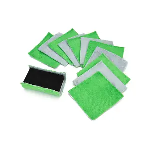 [Saver Block & Refill] Coating Applicator Foam Block with Side Velcro and Refill Saver Sheets with Barrier Layer (3.5 in. x 2 in. x 1 in.) - 12 pack