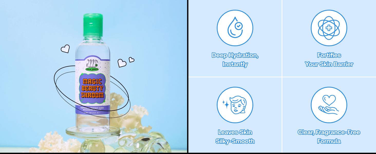 CHASIN' RABBITS Magic Beauty Shroom Essence | Korean Skin Care Nourishing and Hydrating Essence | Boosting Skin Care Essence with Tremella Mushroom Extract for Sensitive, Dry Skin (200mL/6.76 fl oz)