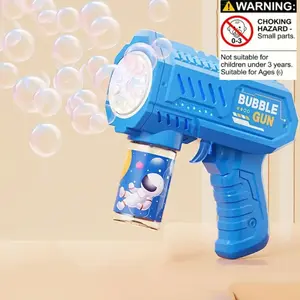 Automatic Bubble Blower with LED Light, Handheld Strong Spray, Party Bubble Machine, Outdoor Birthday Party Gift, Christmas Present, Requires Batteries