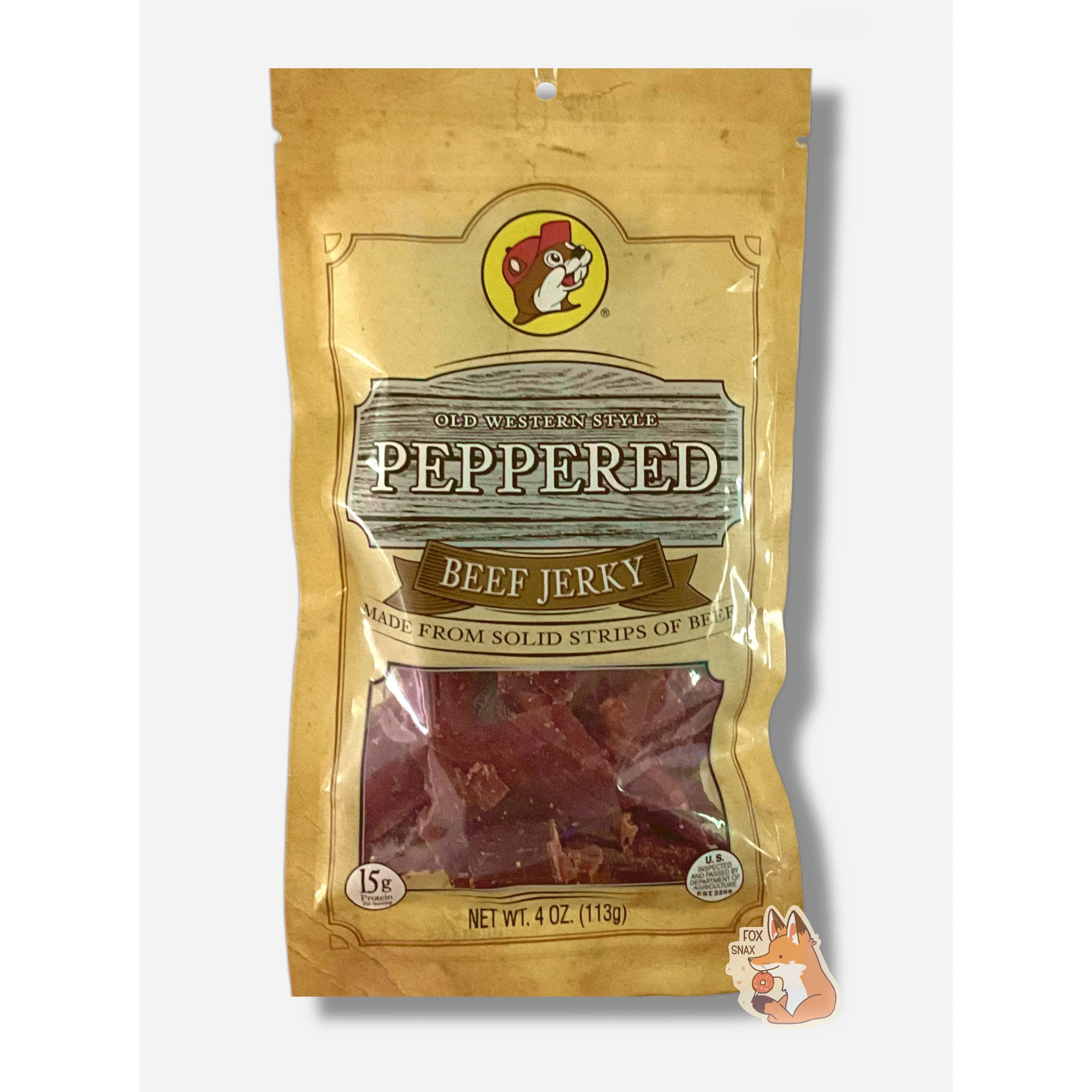 Buc-ee's Old Western-Style Peppered Beef Jerky, Gourmet Dried Meat Snack for On-The-Go Munching