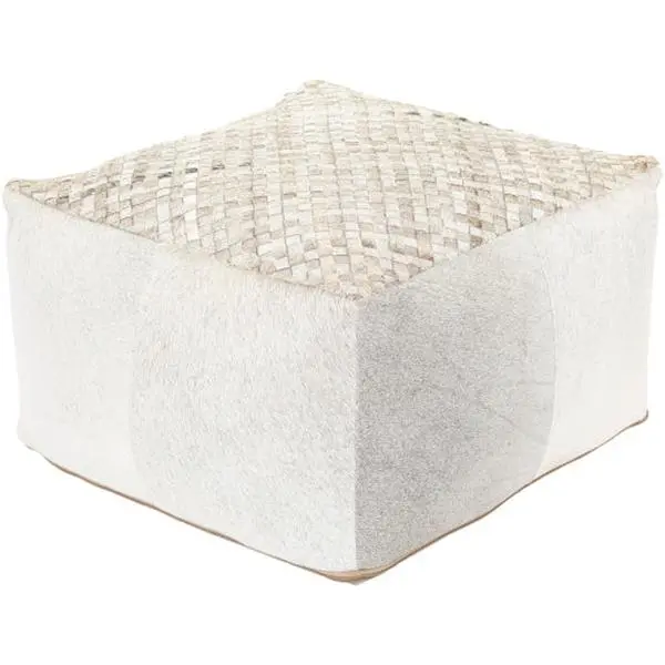 Arlington Patchworked Leather Pouf