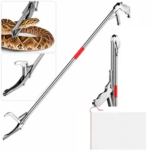 1 Piece Foldable Trash Trap - Elderly, People with Limited Mobility - Suitable for Home, Elderly, Cleaning, Stainless Steel, Suitable for Snake Catcher, Snake Trap Reptile Grabber, Eel Trap, Multipurpose Folding Extended Folding Lobster Claw Trap