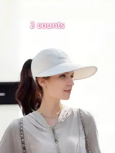 Two-Piece Upf Sun Protection Baseball Cap Unisex, Lightweight Adjustable Velcro Closure, Wide Brim Outdoor Sports Hat Sunhat, Sunscreen Hat, All Seasons Elastic Design