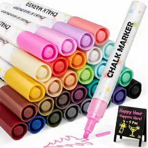 Chalk Markers - 30 Washable Liquid Chalk Markers for Blackboard,Window Markers  Pens with Reversible Tip, Chalk Markers for Chalkboard Signs, Teachers, Windows, Glass, Calendar, Menu