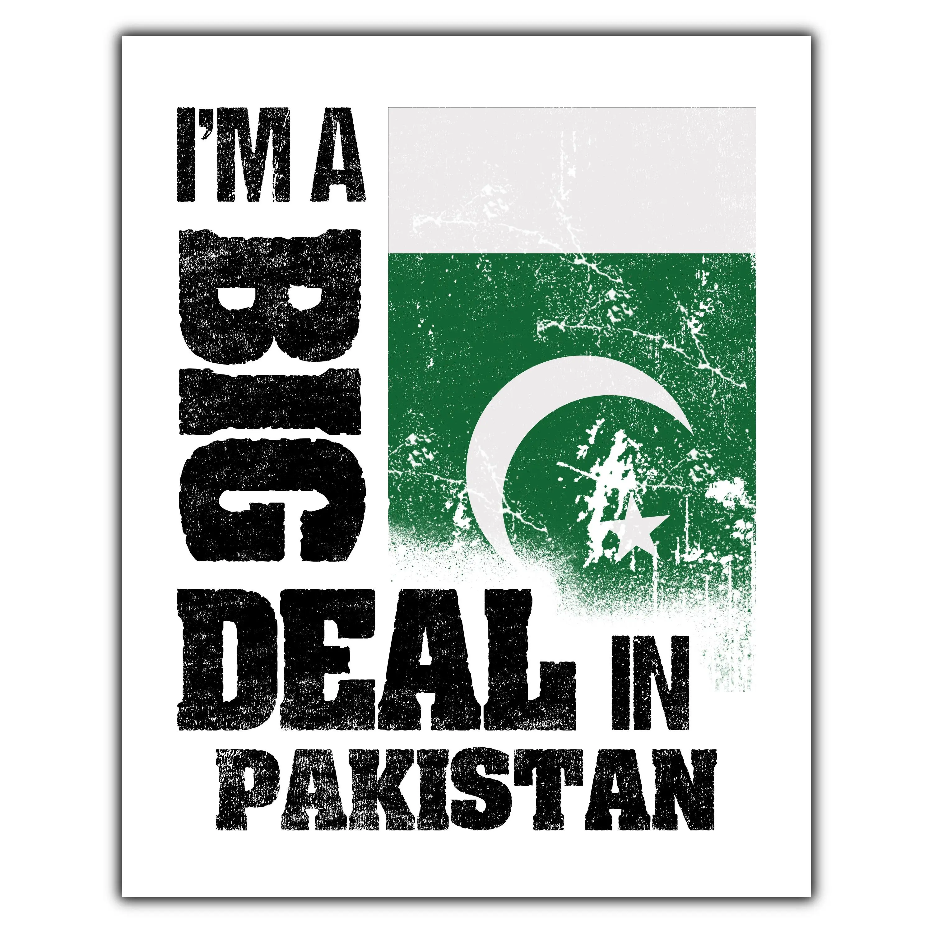 I'm A Big Deal In Pakistan Funny Pakistani Flag 8"x10" Wall Art Print