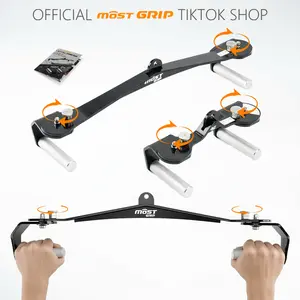 MOST GRIP Lat Pull Down Bar Set with 360° Rotatable Handles, Lat Pulldown Attachments for Whole Back Training, Heavy-Duty Locking LAT Pulldown Bars for Home Gym Cable