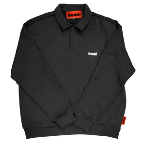 Heavy Comfort Polo Sweatshirt – Black