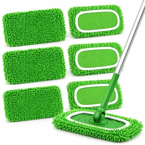 6 Cleaning Replacement Mop Cloths, Washable, Durable, Easy To Clean, Suitable for Home and Office Use Household Absorbent