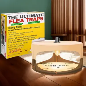 Flea Light Trap 2 Packs for Inside Home with 6 Sticky PadsRefills & 6 Flea Lights Safe Non Toxic CockroachExterminator Gel Trap for Bed Bugs Insect Killer Friendly toPets Kids Cockroach Gel roaches repellent home