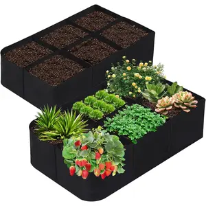 6 Grids  Grow Bags, 4x2x1ft. 57 Gallon  Tomato Planter Durable Fabric Garden Grow Bags for Outdoor Garden  Vegetables 2 Packs