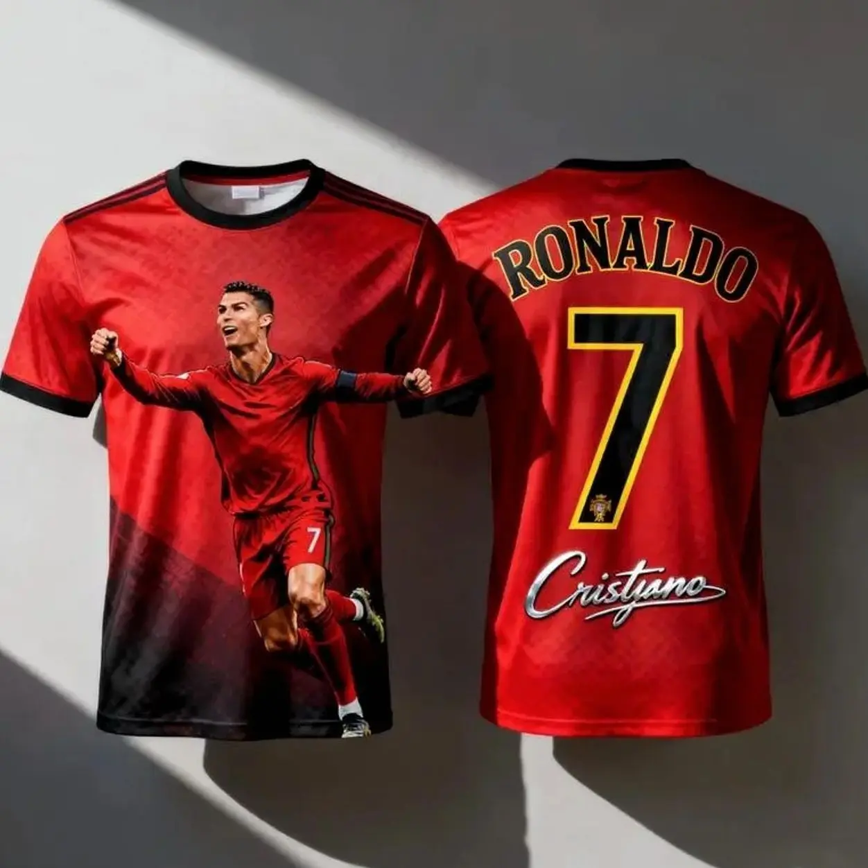3D Print Football Jersey #7 Style – Soccer Fan Shirt Men Women Kids Breathable Sports Training Top Casual Wear