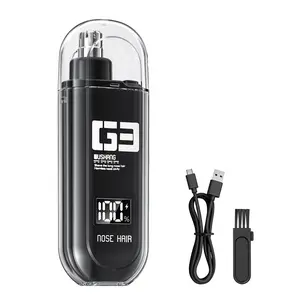 VIWAVE Nose Hair Trimmer for Men Women, Rechargeable Trimmer, Painless Eyebrow Facial Hair Shaver, LED Display Nose Clipper, Waterproof Dual Edge Blades Clipper for Easy Cleaning
