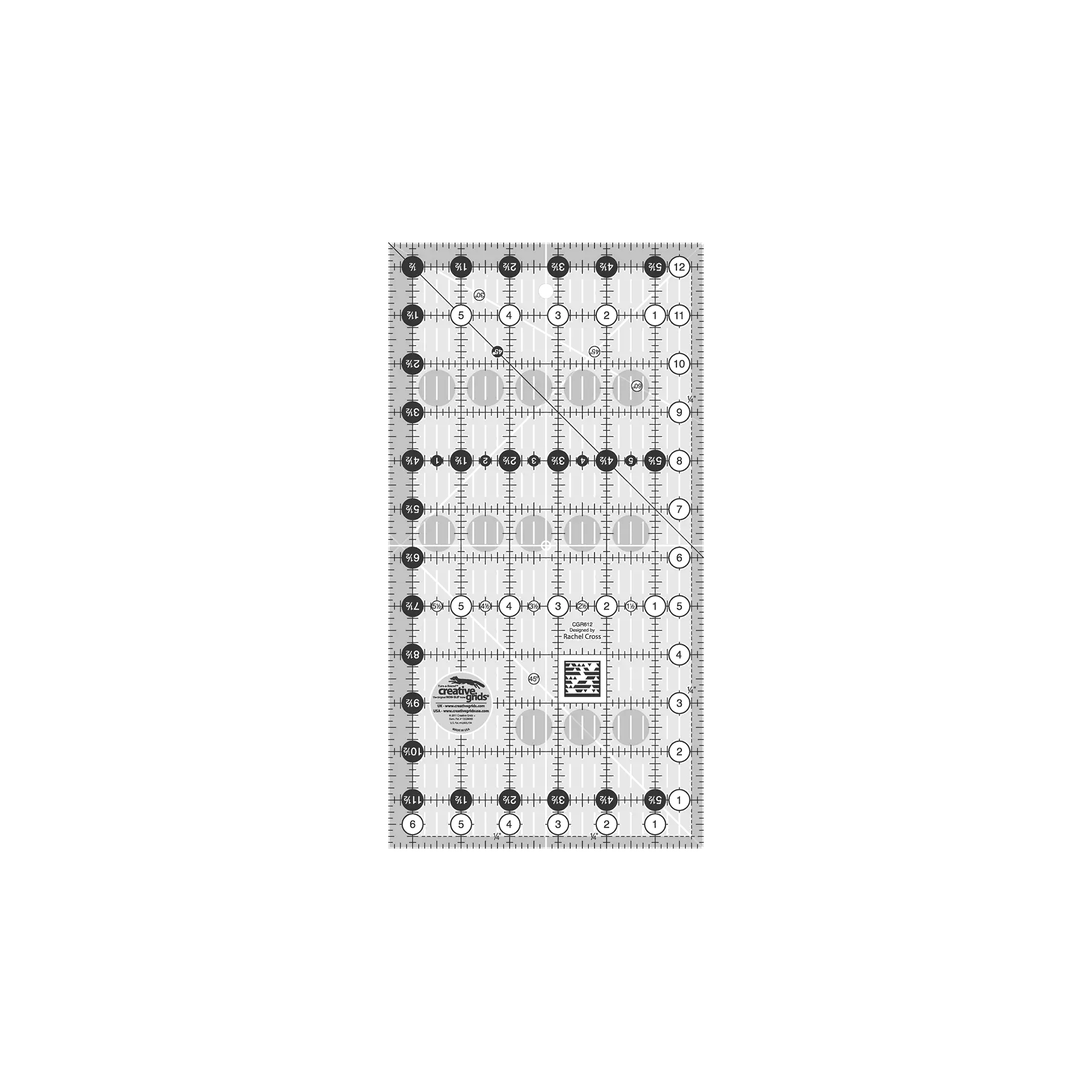 Creative Grids 6.5" x 12.5" Rectangle Ruler CGR612
