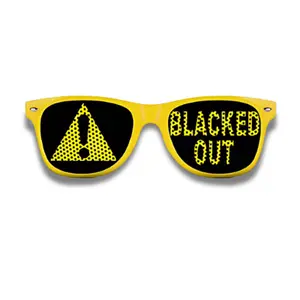 Blacked Out Sunglasses - Funny Shades - Yellow Frames - Funny Gift Ideas - Party Favors Accessory Masks