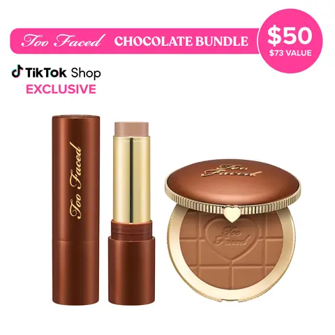Too Faced Chocolate Bronzing Bundle | Bronzing Stick & Chocolate Soleil Powder | Cream + Powder Formulas | Chocolate Scented