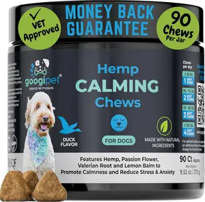 Googipet Hemp Calming Chews for Dogs Dog Calming Chews, Helps with Dog Anxiety, Separation, Barking, Stress Relief, Sleep Calming Aid Treats, for All Breeds & Sizes