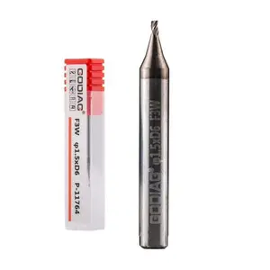 GODIAG F3W 1.5MM End Milling Cutter φ1.5xD6x45Lx3F for SILCA MATRIX PRO, MATRIX EVO, MATRIX SLX, MATRIX SX, MATRIX S