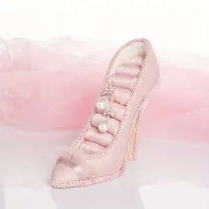 Resin Jewelry Organizer Stand with High Heel Shoe Holder - Elegant Triangle Design for Earrings, Rings, Bracelets - Polished Desktop & Bedroom Decor, No Electricity Needed, Jewelry Towers Boxes