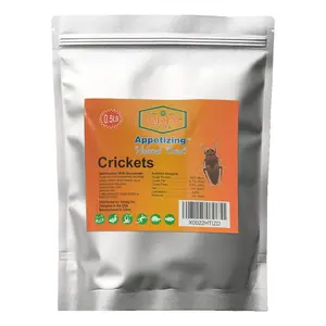 Natural Dried Crickets 0.5 lb, Food for Bearded Dragons, Sugar Gliders, Wild Birds, Chicken, Fish, and Reptiles
