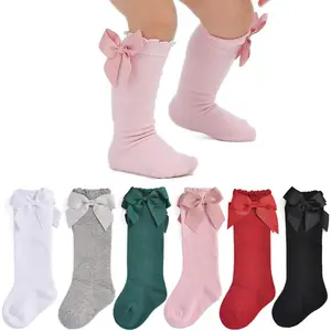 Infant Girls Knee-High Cotton Socks Ruffled Uniform Socks 3 5 Pairs Pack Newborn Baby Toddler Socks