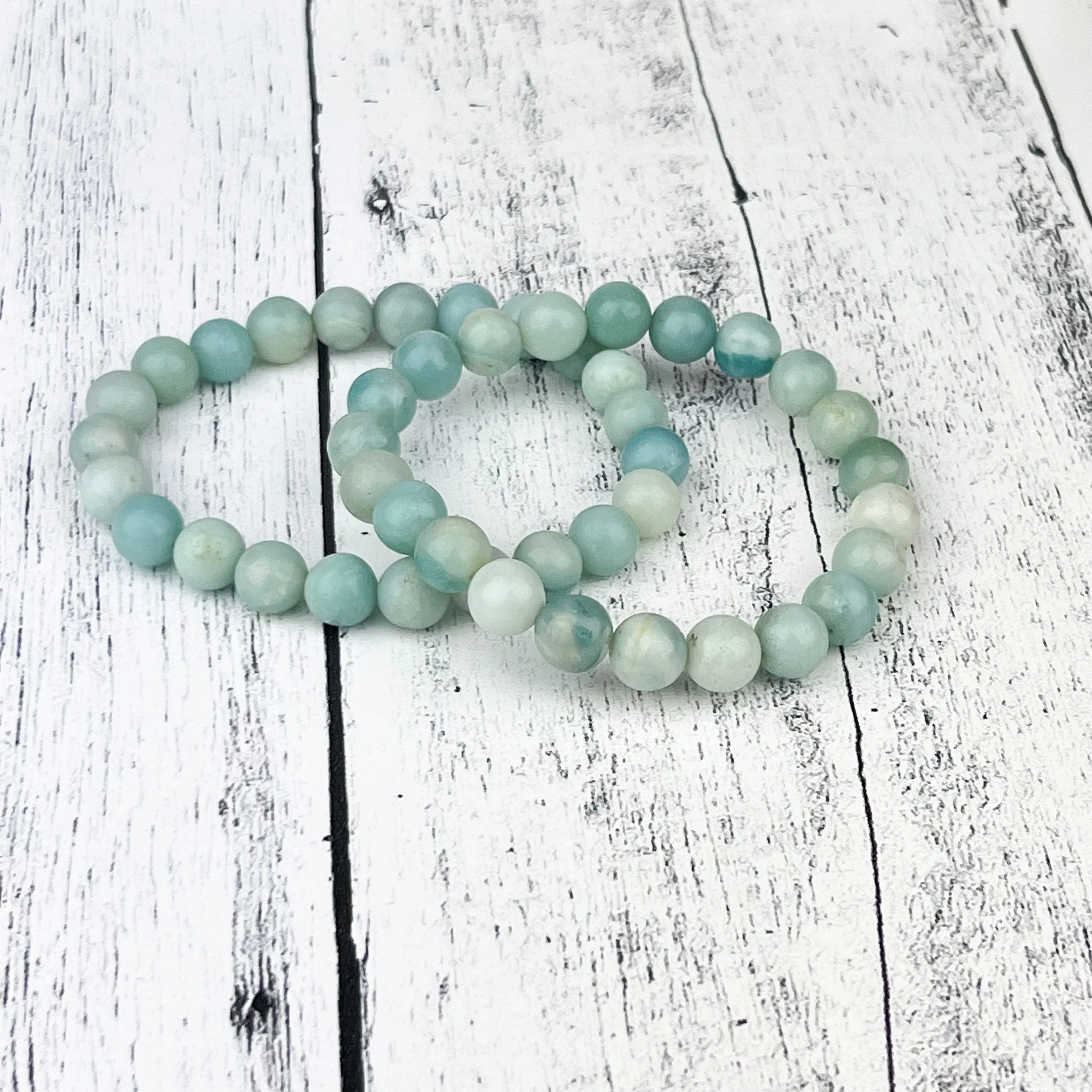 Amazonite Gemstone Beaded Bracelet, Elegant Natural Gemstone 8mm Beads, Calming Energy Accessory, Healing Crystals and Stones Jewelry