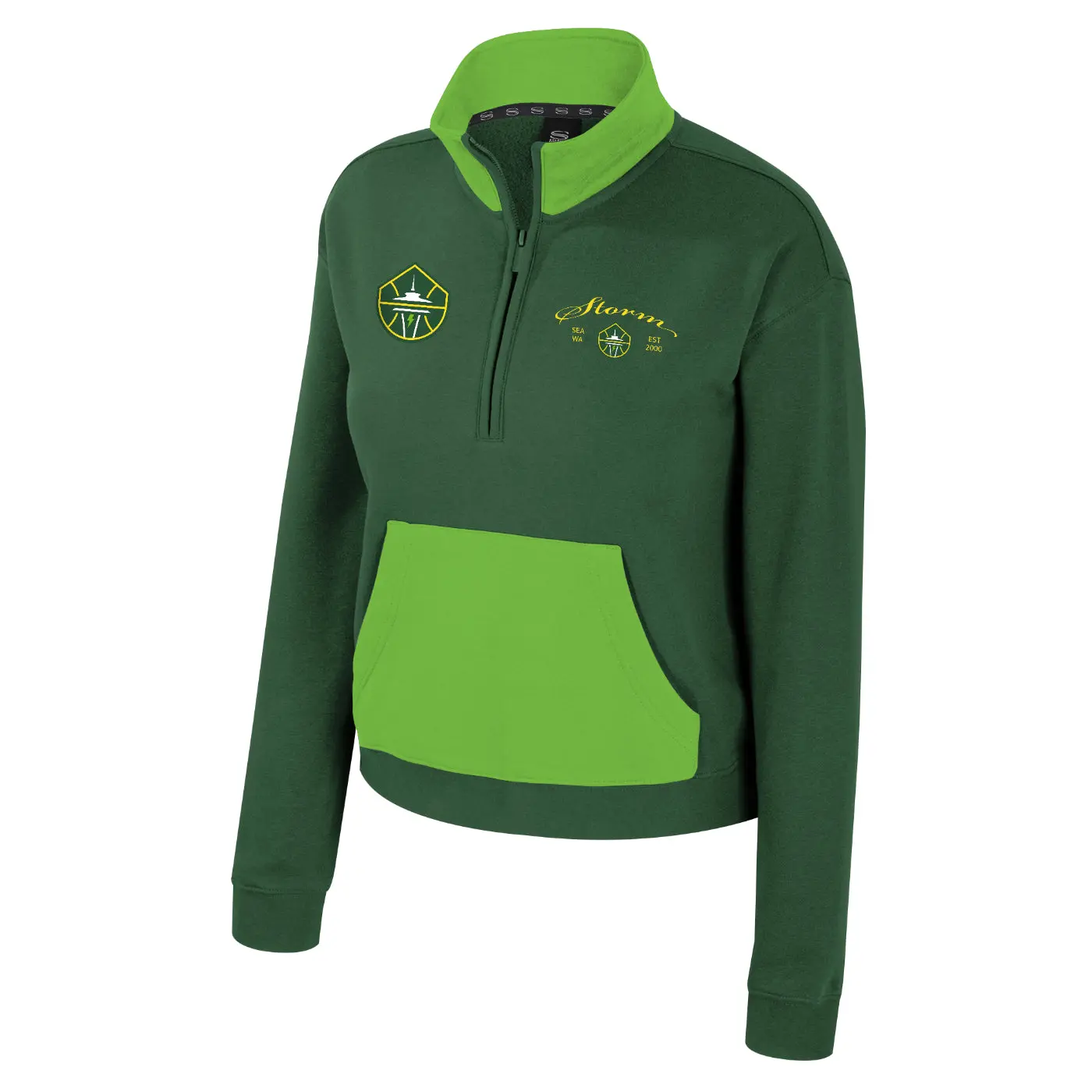 Womens Colorblock Pocket Half Zip