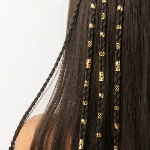 2024 Summer Hollow Out Design Mixed Style Hair Ring (40pcs), Braiding, Fashionable Dreadlock Braids Hair Accessories for Women & Girls, Trendy All-match & Exquisite Hair Accessories for Daily Wear, Hair Bands