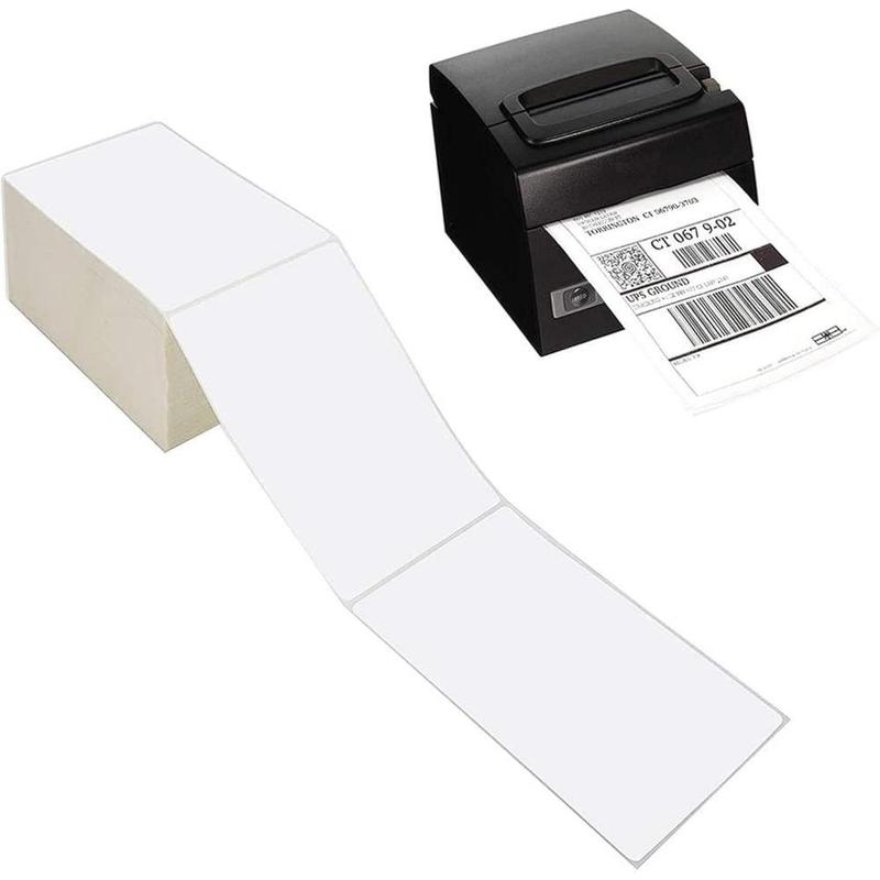 Fanfold 4 x 6 in Direct Thermal Shipping Labels, White, Perforated-500 Labels per Stack, 1 Stack