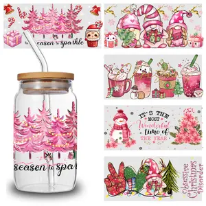 5 Sheets Christmas Gnomes   Stickers Decoration Supplies Ornaments Peonies   Transfer Stickers for Glass Cups Plastic Motivational UV DTF Mug Wrap