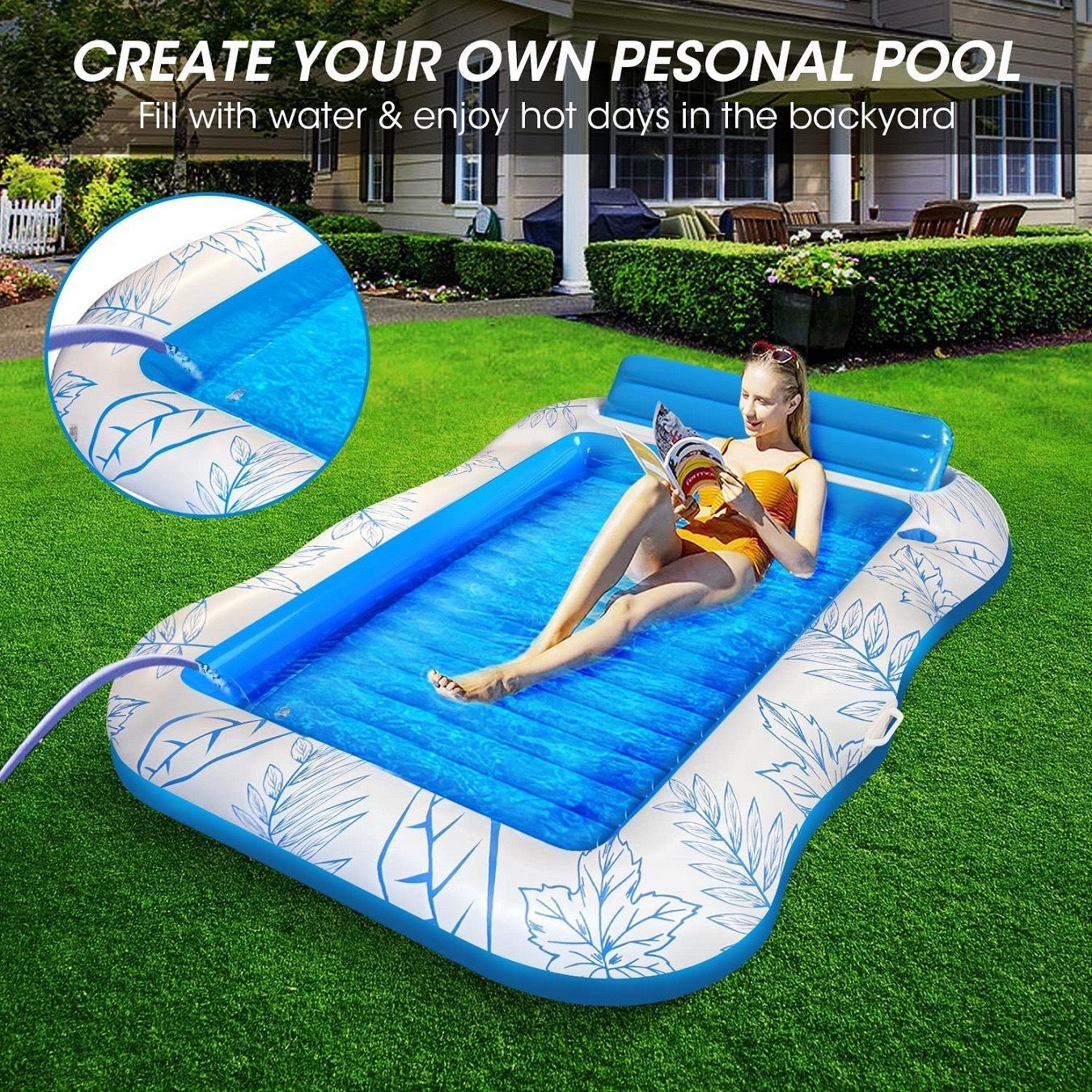 Inflatable Pool Large Full-Sized Family Swimming Pool Backyard Outdoor Summer Water Fun Thickened Durable Anti-Leak Material Easy Inflate Foldable Storage Perfect for Backyard Garden and Family Water Fun All Season Long
