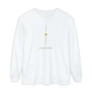 centered minimalist dot line design Long Sleeve Tee | mindfulness, wellness