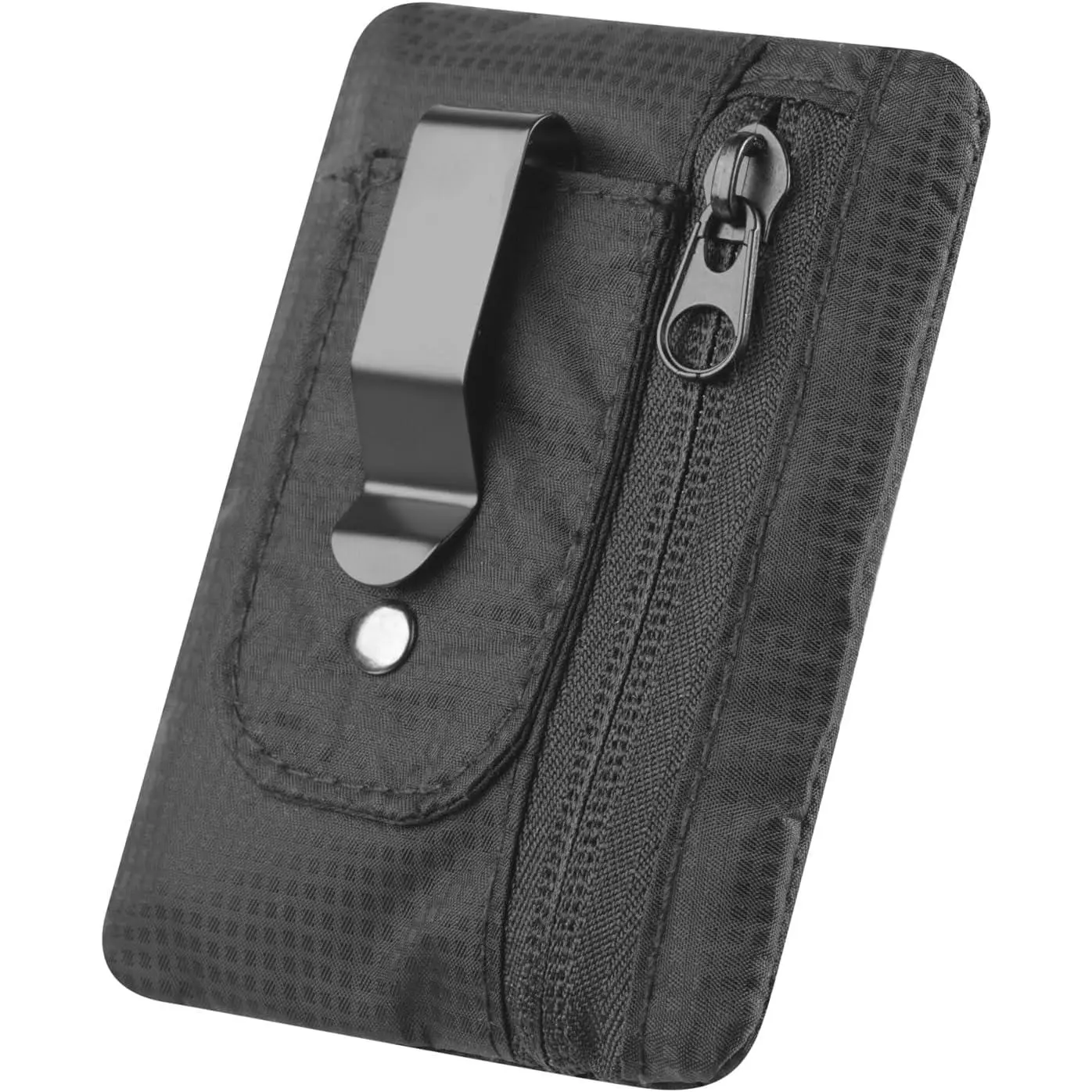 RFID Blocking Clip Stash Pocket, Compact Hidden Travel Belt Wallet for Cards & Cash - Slim Pickpocket-Proof Design for Everyday Carry, Black