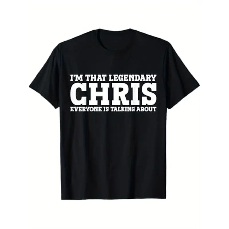 Funny "I'm That Legendary Chris" Patriotic Movie Quote T-Shirt for Men - with Text, Classic Round Neck, Regular Fit, for halloween & Christmas Novelty Gift, Casual Humor Apparel for Adults
