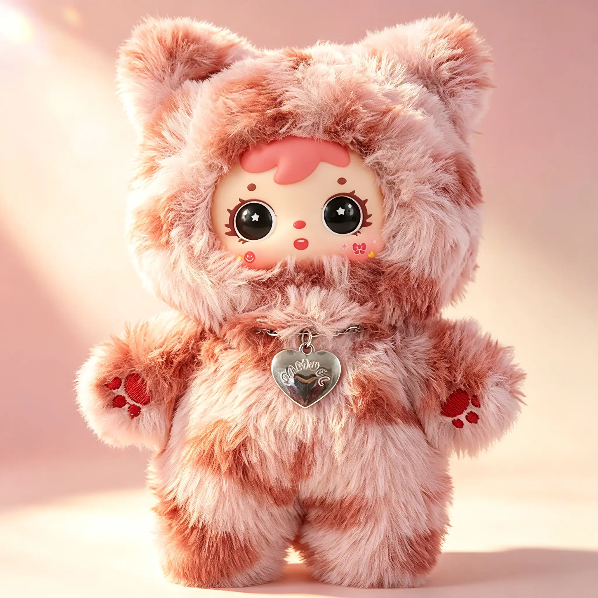 Samuel Leopard Print Plush Blind Box Keychain - Blind Bag Surprise Mystery Set, 6+1 Collectible Animal Plushie Styles, Rotatable Eyes, Kawaii Charm, Unisex Stuffed Toy Cute Teen Gift, Sealed Hobby Multipack