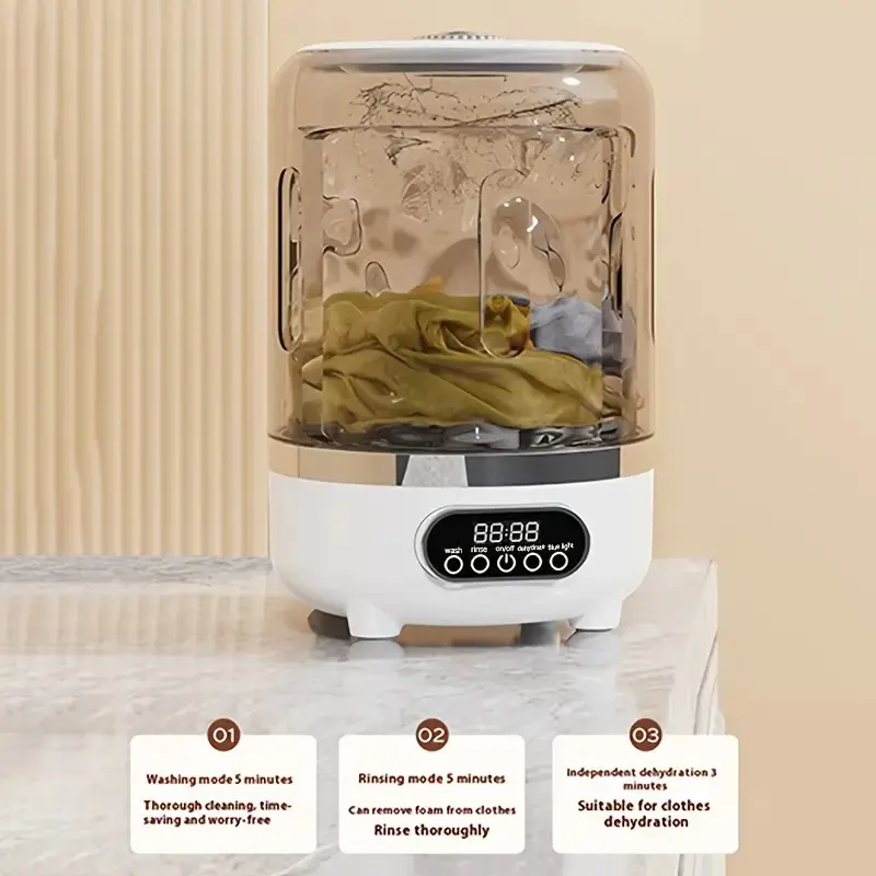 USB Charging Portable Mini Automatic Portable Laundry Washer, No Plug Needed, Easy to Use, Ideal for Travel Home RV Camping Laundry Needs, Portable Washing Machine