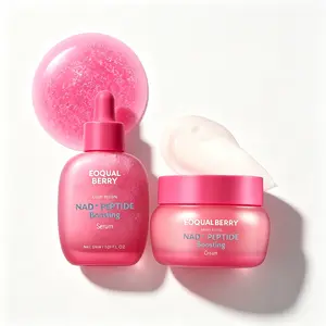 EQQUALBERRY NAD+ Peptide Revitalizing  Serum & Cream Set – Featuring vegan collagen targets fine lines brightens skin tone and firms skin Korean anti-aging skincare
