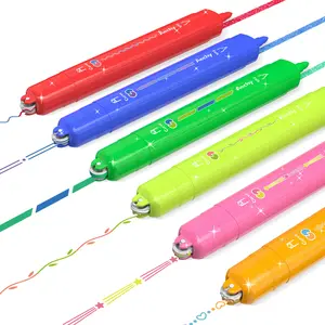 AECHY 6PCS Dual Tip Highlighter Pens with 6 Vibrant Colors & 6 Stamp Patterns Sparkling Glitter Ink for Journaling ,Note Taking Art ,School ,Office, fun desk supplies