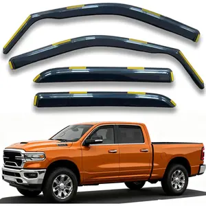 in-Channel Window Visors Vent Deflectors Compatible with Dodge Ram 2500 3500 Crew Cab 2019-2026, Sun Visor Wind Shades Window Rain Guards Dark Smoke Exterior Car Accessories 4pcs