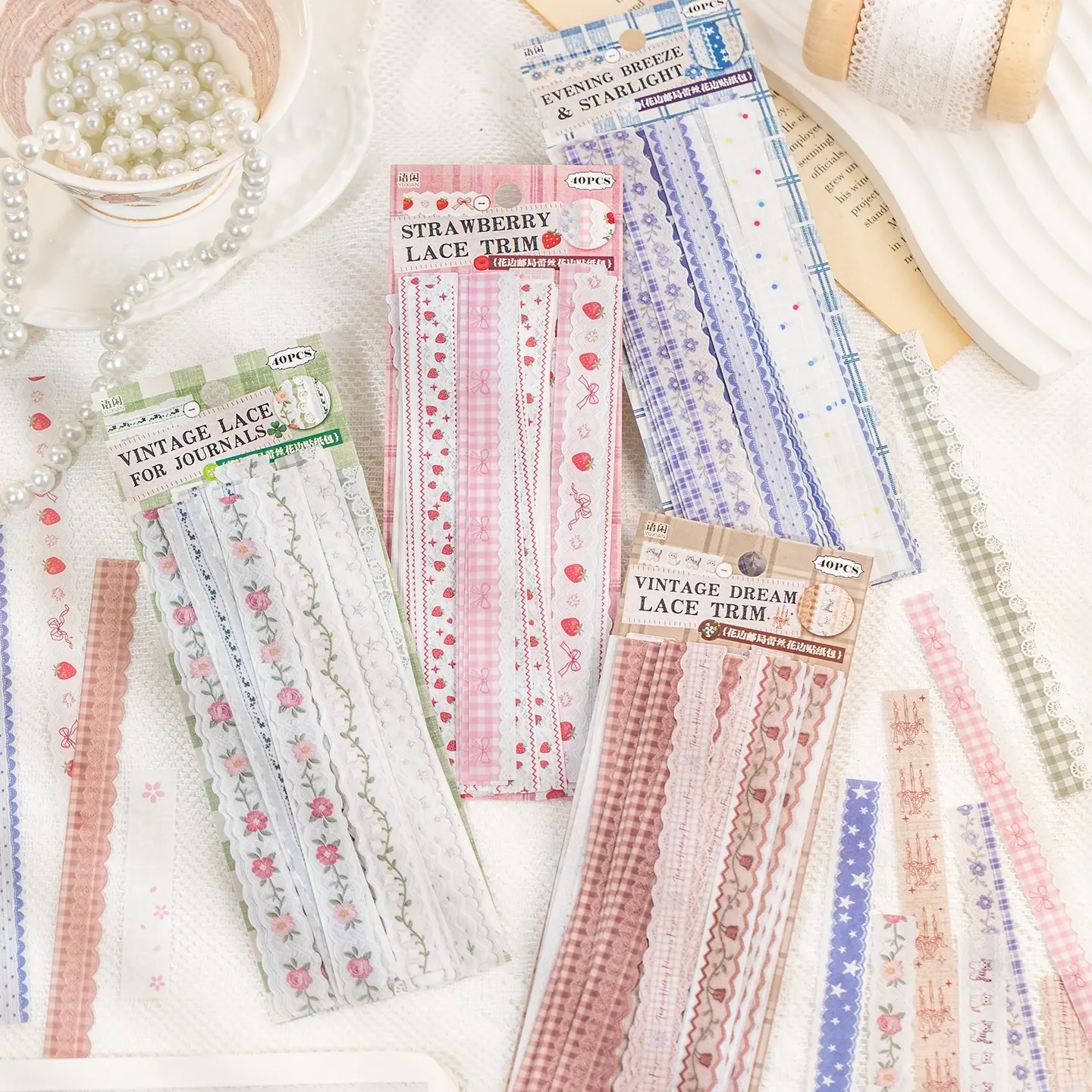 40 Sheets/bag Sticker Pack, Origami Material, Craft, Scrapbook Materials, Scrapbook Stickers, Lace Post Office Series Decorative Materials, Hand Account Stationery Bottle Multi-Scene Decoration
