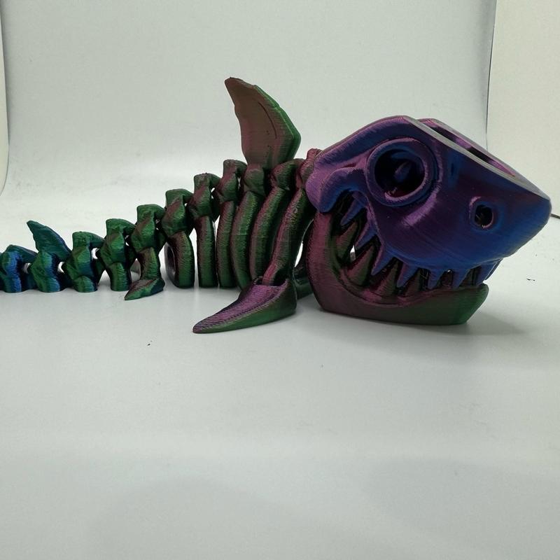 Skeleton Shark. Articulating Art 3d Print Decor Decorative Room Ornaments Decoration Eye articulated model