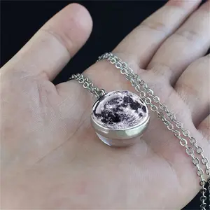 1 Piece Solar System Pendant Necklace, Glass Ball Pendant Necklace, Fashion Jewelry Accessory Gift, Suitable for Men and Women