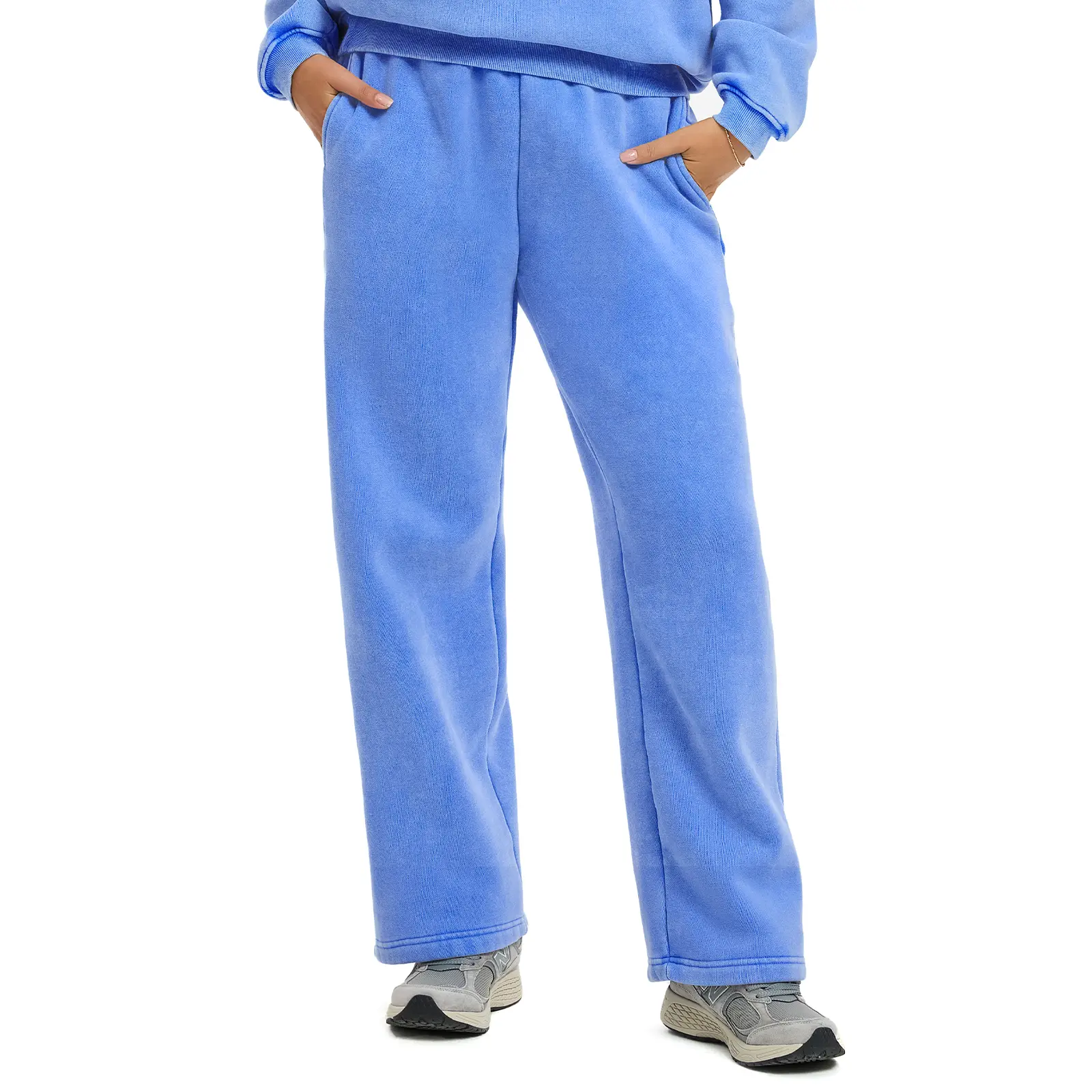 FAIABLE Unisex Vintage Washed Heavyweight Sweatpants 330GSM Fleece Relaxed Straight Leg Pants for Men Women Casual Lounge Jogger Elastic Waist Drawstring Streetwear Trousers with Pockets