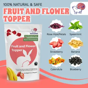 Fruit & Flower Topper – Natural Foraging Treat for Rabbits, Guinea Pigs & Chinchillas (8 oz)