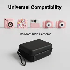 Camera Storage Bag, Simple Hard Shell, Dual Layer Compartments, Pressure-Resistant and Shockproof, Ideal for Kids' Instant Cameras and Accessories