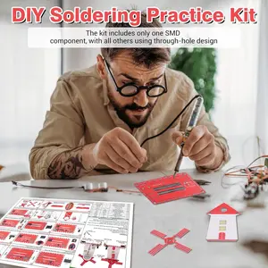 Practice Kit, Solder Project for Beginners with Flashing Light & Adjustable Rotation Speed for Students Soldering Training, School Education Learning Kit