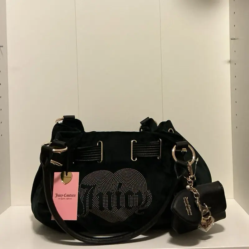 Juicy Couture Queen Couture Tote Bag, Liquorice Color, with Rhinestone Logo