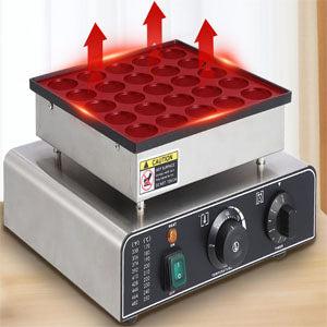 【Restock Sale】GARVEE Mini Muffin & Dutch Pancake Maker, 25-50 Hole Stainless Steel Electric Machine, Non-Stick Surface, 1.8" Diameter, 50-300°C Temp & Time Control, Ideal for Home & Restaurant Use, 850W, 110V