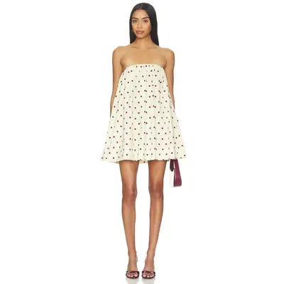 a line dresses for women Bandage O-Neck A-Line Mini Dress Flare Sleeves main image 1